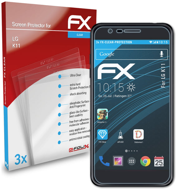 atFoliX FX-Clear Schutzfolie für LG K11