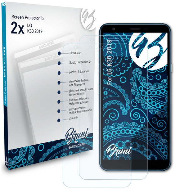 Bruni Basics-Clear Displayschutzfolie für LG K30 (2019)