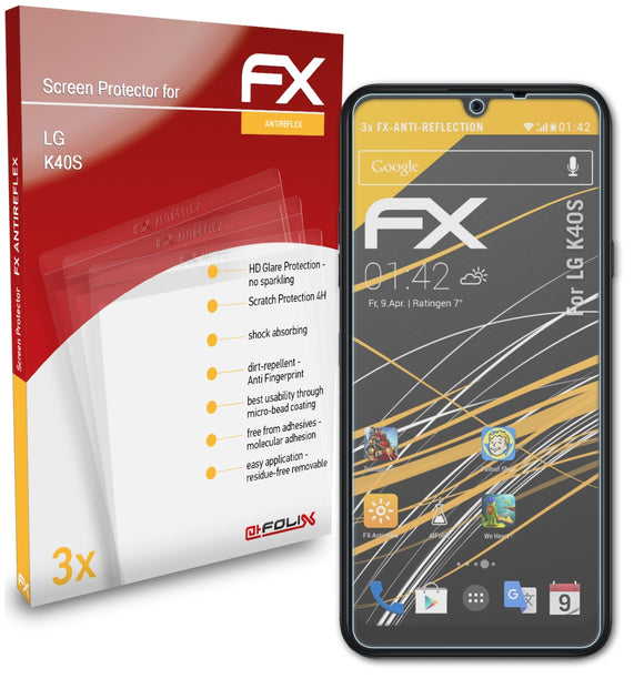 atFoliX FX-Antireflex Displayschutzfolie für LG K40S