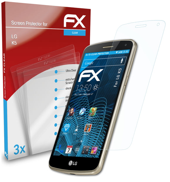 atFoliX FX-Clear Schutzfolie für LG K5