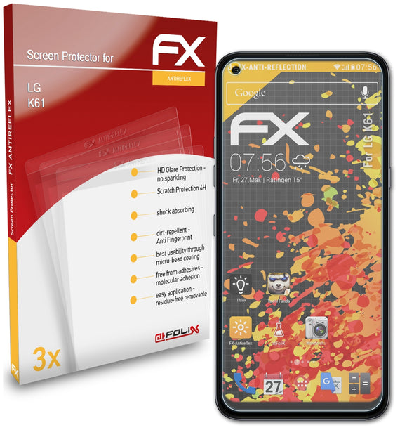 atFoliX FX-Antireflex Displayschutzfolie für LG K61