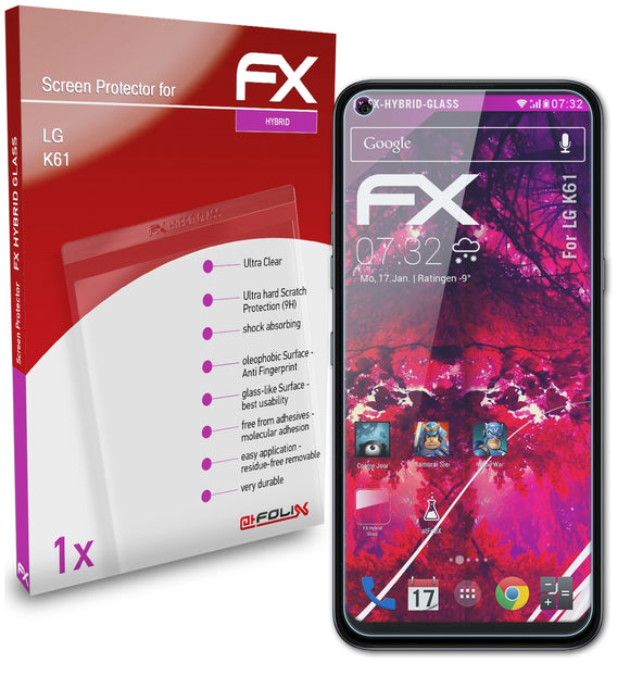 atFoliX FX-Hybrid-Glass Panzerglasfolie für LG K61