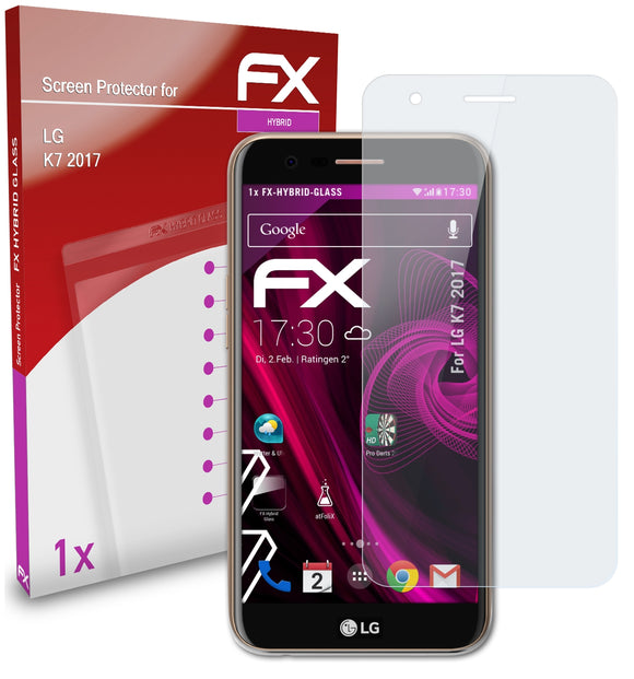 atFoliX FX-Hybrid-Glass Panzerglasfolie für LG K7 (2017)