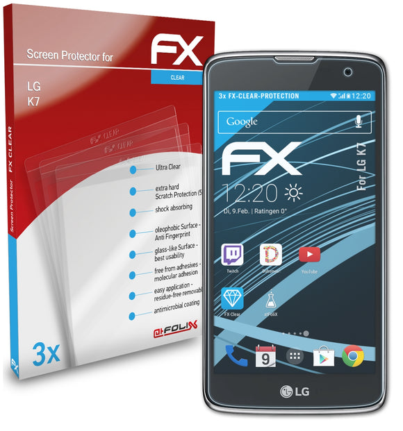 atFoliX FX-Clear Schutzfolie für LG K7