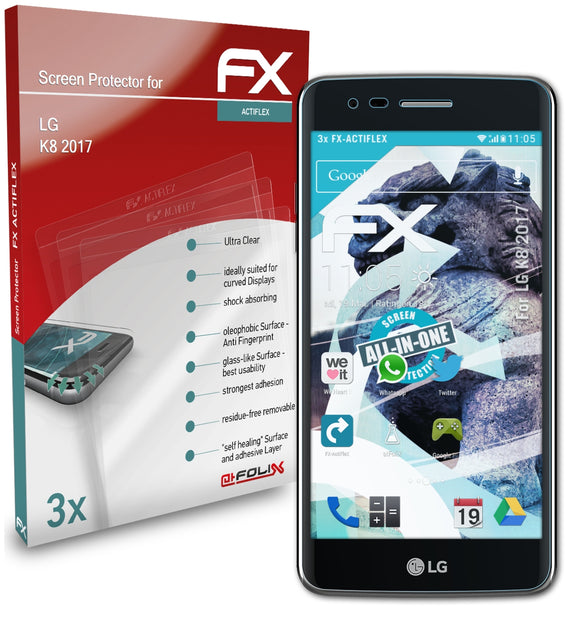 atFoliX FX-ActiFleX Displayschutzfolie für LG K8 (2017)