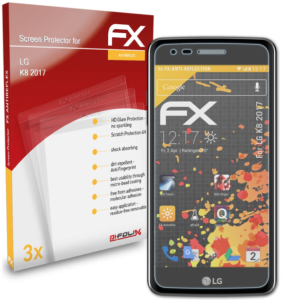 atFoliX FX-Antireflex Displayschutzfolie für LG K8 (2017)