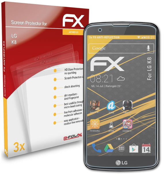 atFoliX FX-Antireflex Displayschutzfolie für LG K8