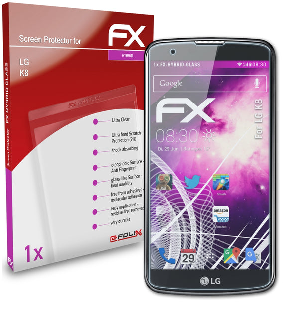 atFoliX FX-Hybrid-Glass Panzerglasfolie für LG K8