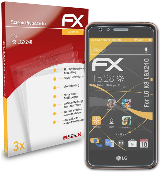 atFoliX FX-Antireflex Displayschutzfolie für LG K8 (LGX240)