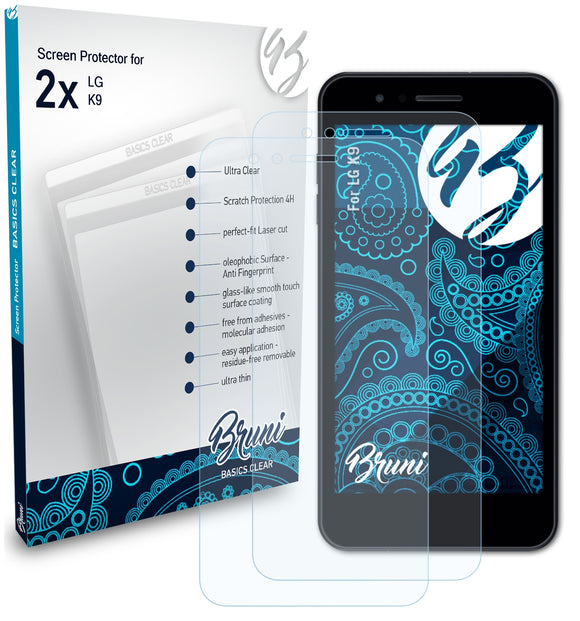 Bruni Basics-Clear Displayschutzfolie für LG K9