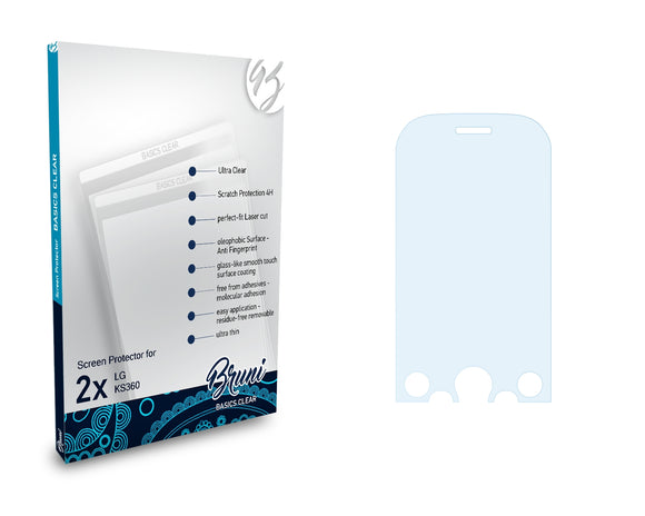 Bruni Basics-Clear Displayschutzfolie für LG KS360