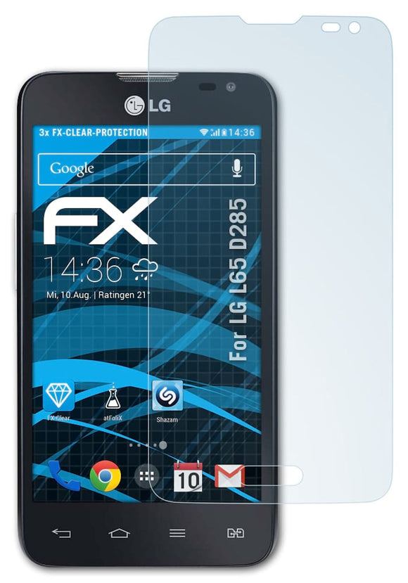 atFoliX FX-Clear Schutzfolie für LG L65 (D285)