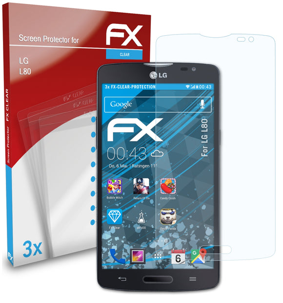 atFoliX FX-Clear Schutzfolie für LG L80
