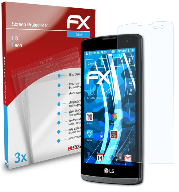 atFoliX FX-Clear Schutzfolie für LG Leon