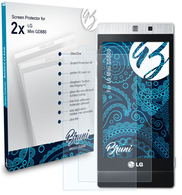 Bruni Basics-Clear Displayschutzfolie für LG Mini (GD880)