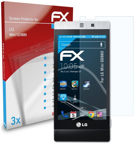 atFoliX FX-Clear Schutzfolie für LG Mini (GD880)