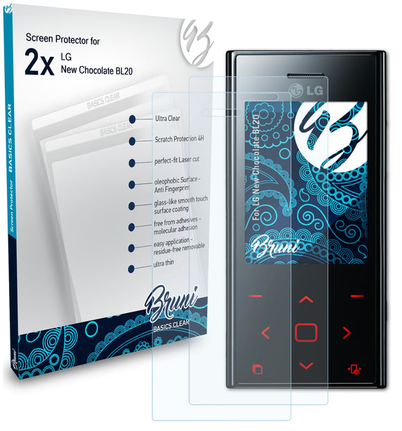 Bruni Basics-Clear Displayschutzfolie für LG New Chocolate (BL20)