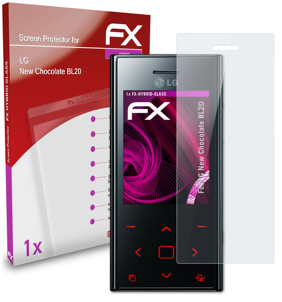 atFoliX FX-Hybrid-Glass Panzerglasfolie für LG New Chocolate (BL20)