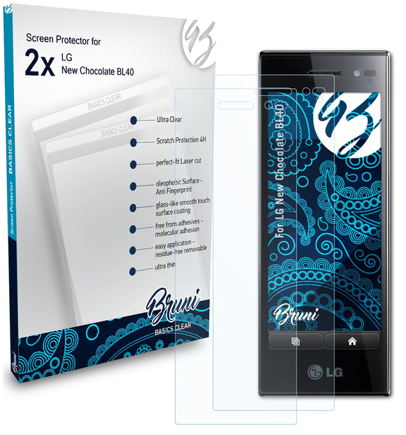 Bruni Basics-Clear Displayschutzfolie für LG New Chocolate (BL40)