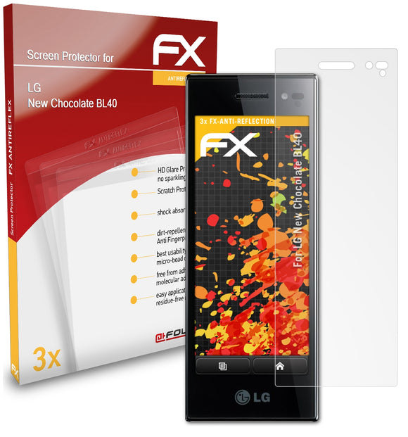 atFoliX FX-Antireflex Displayschutzfolie für LG New Chocolate (BL40)