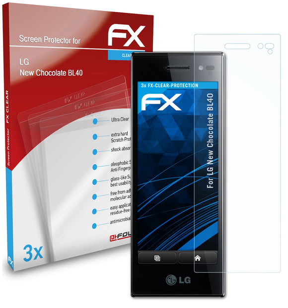 atFoliX FX-Clear Schutzfolie für LG New Chocolate (BL40)