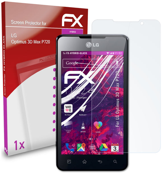 atFoliX FX-Hybrid-Glass Panzerglasfolie für LG Optimus 3D Max (P720)