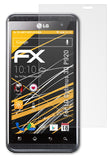 Panzerfolie atFoliX kompatibel mit LG Optimus 3D P920, entspiegelnde und stoßdämpfende FX (3X)