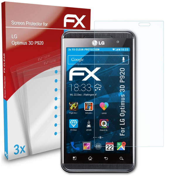 atFoliX FX-Clear Schutzfolie für LG Optimus 3D (P920)