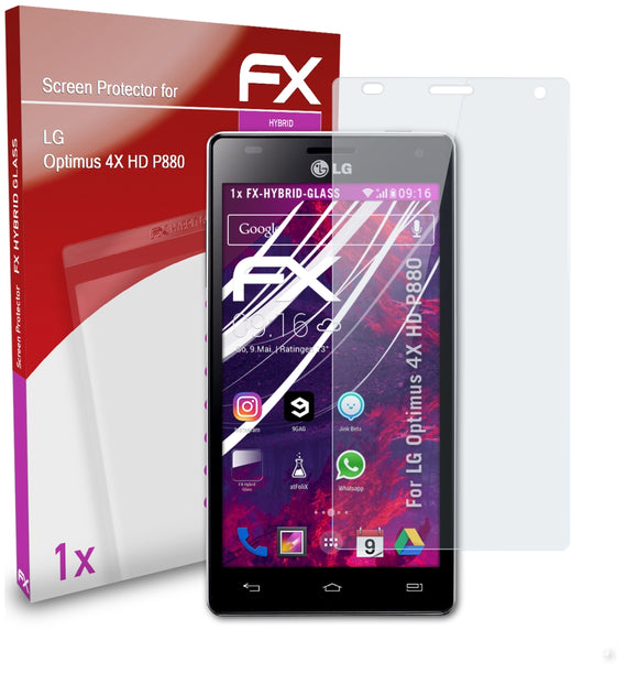 atFoliX FX-Hybrid-Glass Panzerglasfolie für LG Optimus 4X HD (P880)