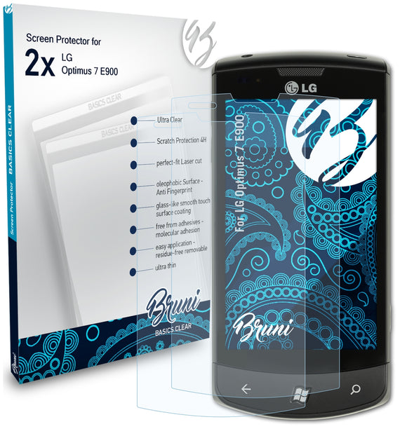 Bruni Basics-Clear Displayschutzfolie für LG Optimus 7 (E900)