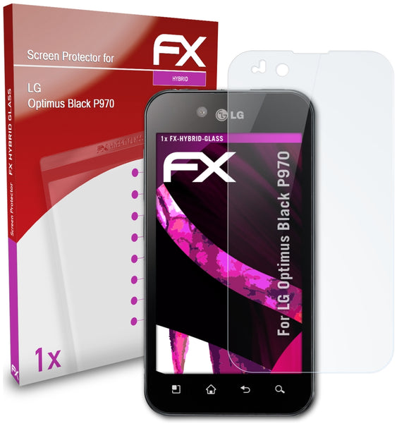 atFoliX FX-Hybrid-Glass Panzerglasfolie für LG Optimus Black (P970)