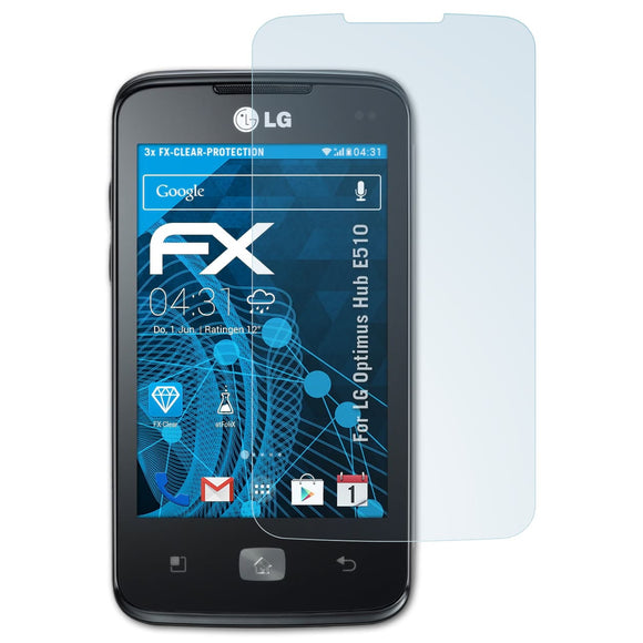 atFoliX FX-Clear Schutzfolie für LG Optimus Hub (E510)