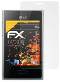 Panzerfolie atFoliX kompatibel mit LG Optimus L3 E400, entspiegelnde und stoßdämpfende FX (3X)