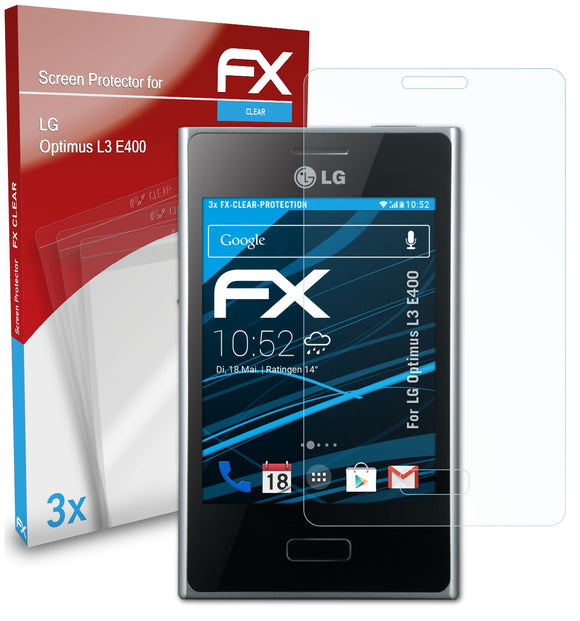 atFoliX FX-Clear Schutzfolie für LG Optimus L3 (E400)