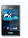 Schutzfolie atFoliX kompatibel mit LG Optimus L3 II E430, ultraklare FX (3X)
