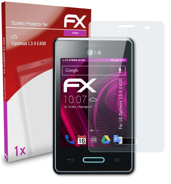 atFoliX FX-Hybrid-Glass Panzerglasfolie für LG Optimus L3 II (E430)