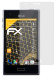 Panzerfolie atFoliX kompatibel mit LG Optimus L5 E610, entspiegelnde und stoßdämpfende FX (3X)