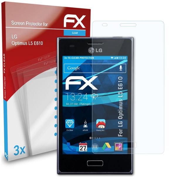 atFoliX FX-Clear Schutzfolie für LG Optimus L5 (E610)