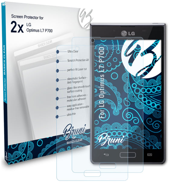 Bruni Basics-Clear Displayschutzfolie für LG Optimus L7 (P700)