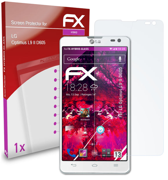 atFoliX FX-Hybrid-Glass Panzerglasfolie für LG Optimus L9 II (D605)