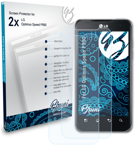 Bruni Basics-Clear Displayschutzfolie für LG Optimus Speed (P990)