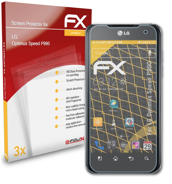 atFoliX FX-Antireflex Displayschutzfolie für LG Optimus Speed (P990)