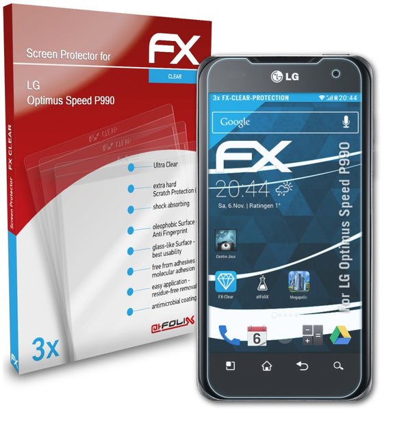 atFoliX FX-Clear Schutzfolie für LG Optimus Speed (P990)
