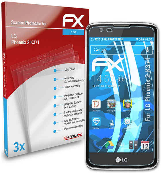atFoliX FX-Clear Schutzfolie für LG Phoenix 2 (K371)