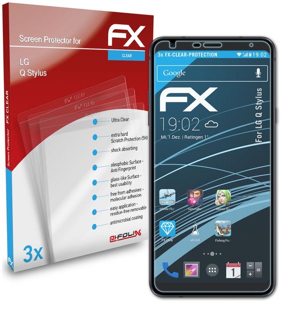 atFoliX FX-Clear Schutzfolie für LG Q Stylus