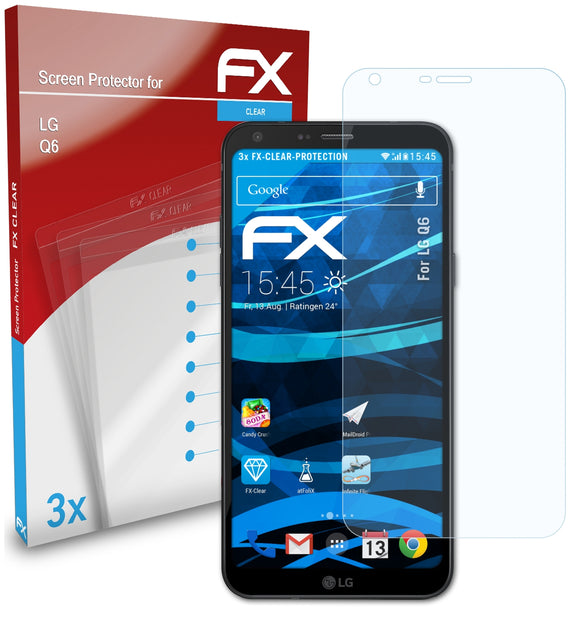 atFoliX FX-Clear Schutzfolie für LG Q6