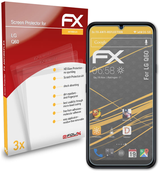 atFoliX FX-Antireflex Displayschutzfolie für LG Q60