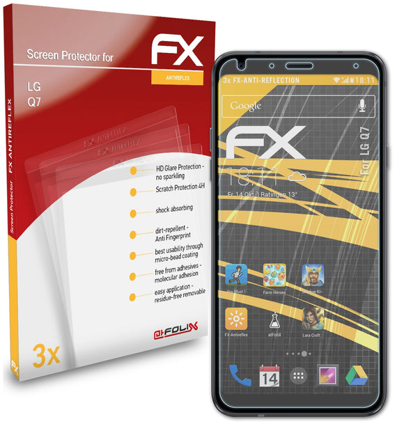 atFoliX FX-Antireflex Displayschutzfolie für LG Q7