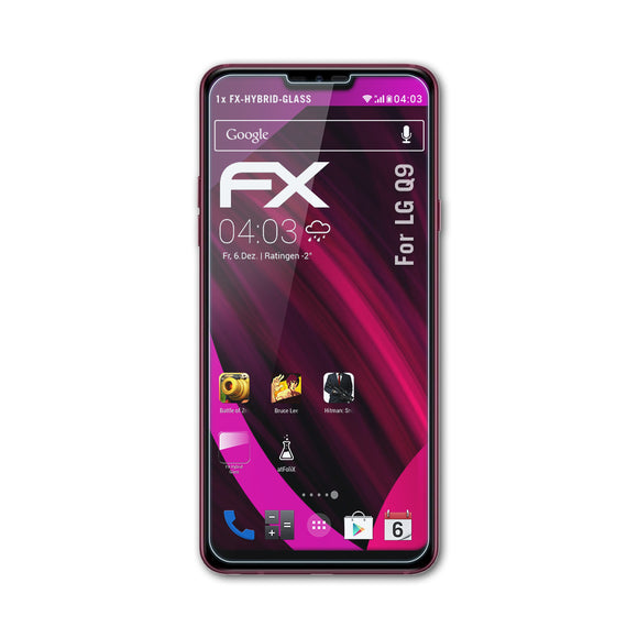 atFoliX FX-Hybrid-Glass Panzerglasfolie für LG Q9