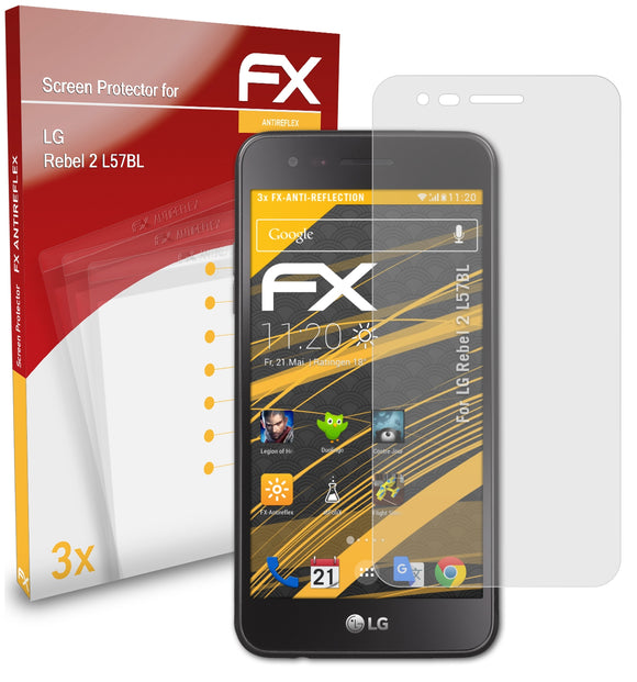 atFoliX FX-Antireflex Displayschutzfolie für LG Rebel 2 (L57BL)